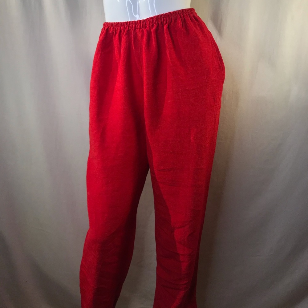 Red pants.